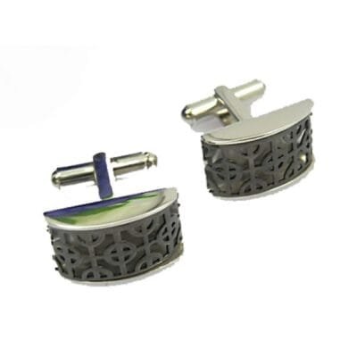 Stainless Steel cufflinks with black design