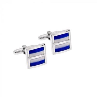 Μανικετόκουμπα Stainless Steel με μπλε και μαύρο