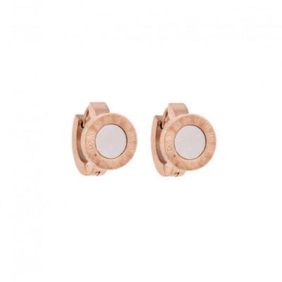 Σκουλαρίκια Stainless Steel Καρφωτά με λευκή πέτρα