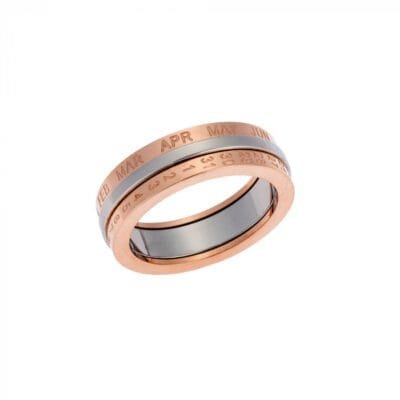Δαχτυλίδι Stainless Steel Ημερολόγιο με ασημί band