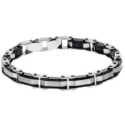 Bracelet Stainless Steel Double Face Chain Silver