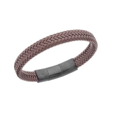 Men's Stainless Steel Bracelet Knitted with black clasp