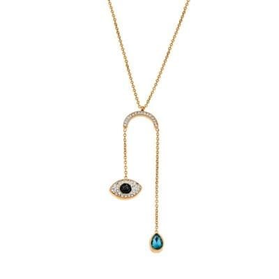 Stainless Steel necklace with peephole and stone