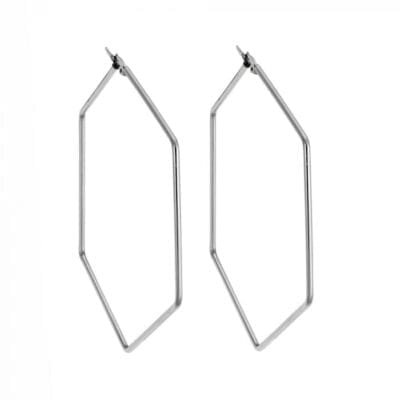 Σκουλαρίκια Stainless Steel κρίκοι ασύμμετροι