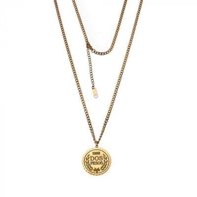 Stainless Steel Pendant Necklace with Coin