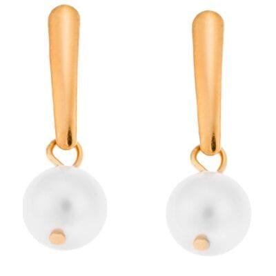 Σκουλαρίκια Stainless Steel κρεμαστά με περλίτσα