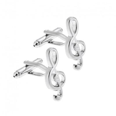 Silver Brass Cufflinks with Glock Key