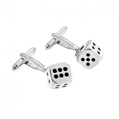 Silver Brass cufflinks with dice
