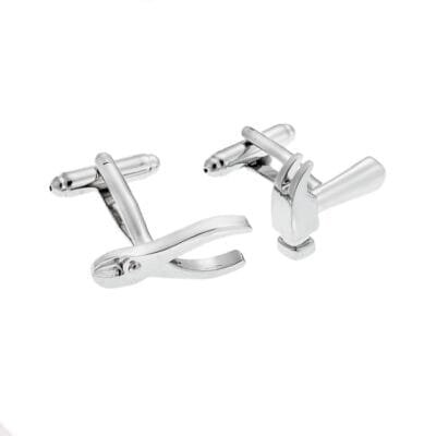Silver Brass Cufflinks with Tools