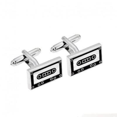 Silver Brass cufflinks with design