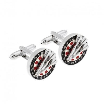 Silver Brass Cufflinks with Roulette