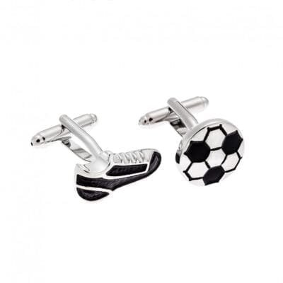 Silver Brass cufflinks with Football
