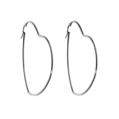 Σκουλαρίκια Stainless Steel κρίκοι με καμπύλη
