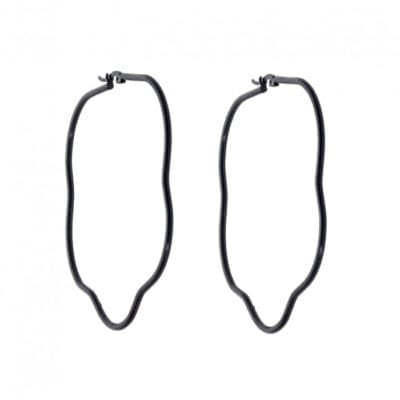 Σκουλαρίκια Stainless Steel κρίκοι ασύμμετροι
