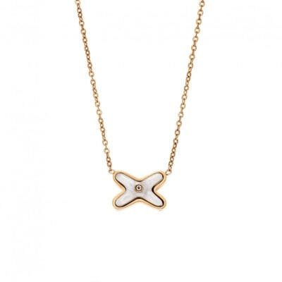 Stainless Steel necklace with X in Gold Color