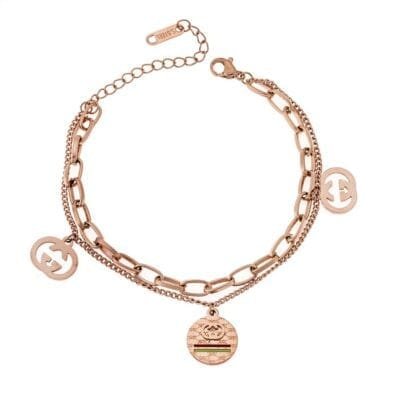 Stainless Steel bracelet with Gucci charms