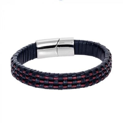 Bracelet Stainless Steel Leather simple type wheel