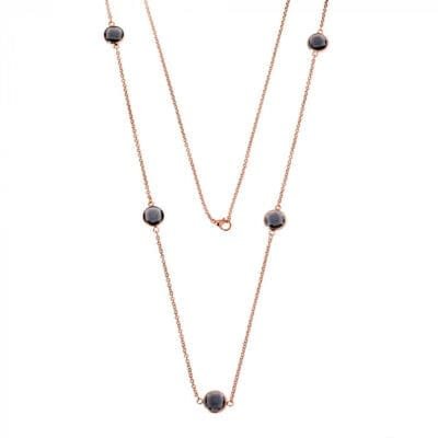 Steel necklace with round crystal