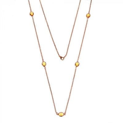 Steel necklace with round crystal