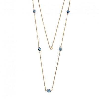 Κολιέ  Steel με στρογγυλό κρύσταλλο