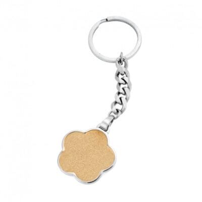 Μπρελόκ Stainless Steel με λουλούδι