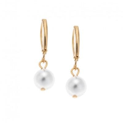 Σκουλαρίκια Stainless Steel κρεμαστά με περλίτσα