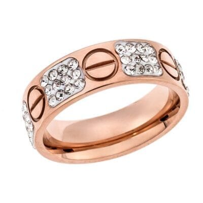 Cartier Stainless Steel ring with diamonds