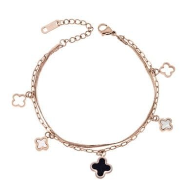 Stainless Steel bracelet with Van Cleef charms