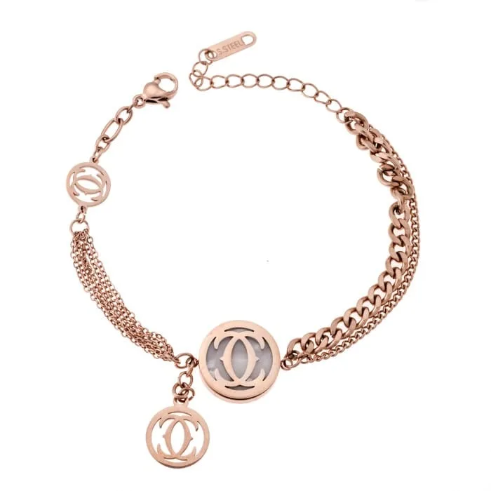 Stainless Steel bracelet with Gucci charms and chain