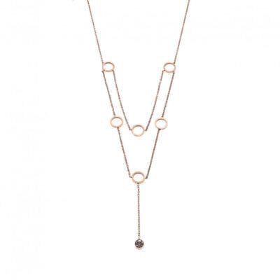 Stainless Steel double necklace with circles