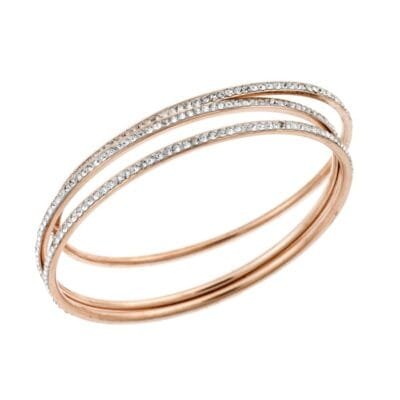 Stainless Steel triple bracelet with strass