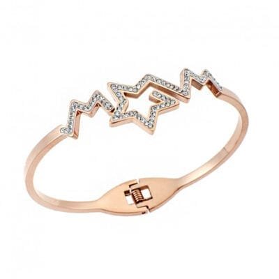 Βραχιόλι Stainless Steel Χειροπέδα με αστέρι