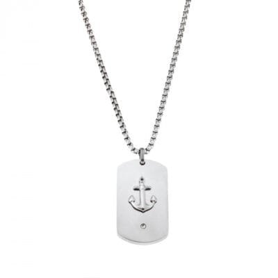 Stainless Steel Pendant Necklace with Anchor