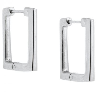 Σκουλαρίκια Stainless Steel κρίκοι ορθογώνιοι