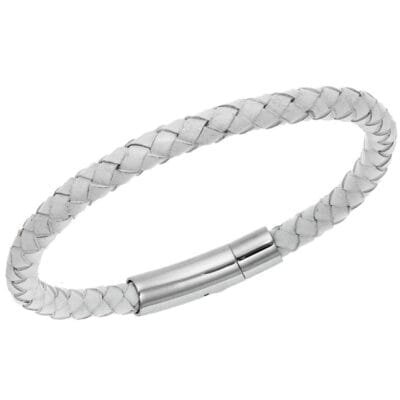 Stainless Steel Bracelet Leather thin knitted