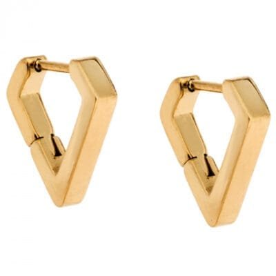 Σκουλαρίκια Stainless Steel Κρίκοι σε σχήμα διαμάντι