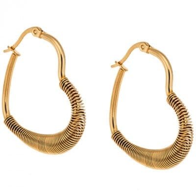 Σκουλαρίκια Stainless Steel Κρίκοι σε σχήμα Καρδιά