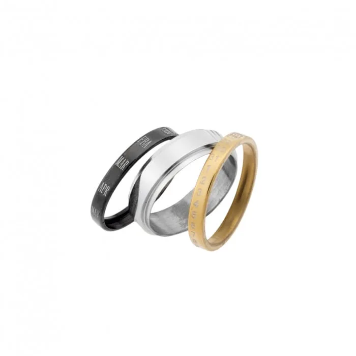 Stainless Steel Calendar Triple Ring Stainless Steel Calendar Ring