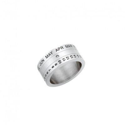 Stainless Steel Ring With Calendar