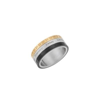 Stainless Steel Calendar Ring with triple band