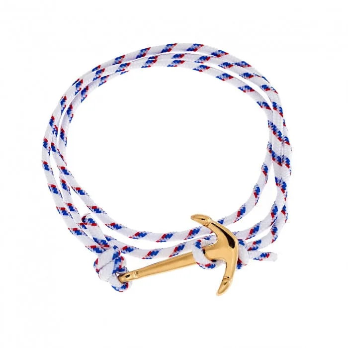 Men's Steel Gold Plated bracelet with anchor cord