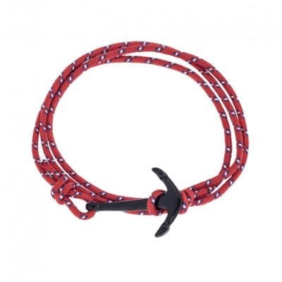 Men's Steel cord bracelet with anchor