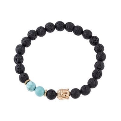 Βραχιόλι Λάστιχο με πέτρες απόΛάβα Και Μάτι της Τίγρης