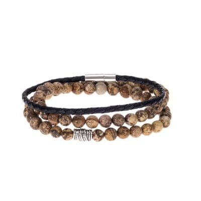 Βραχιόλι Λάστιχο Τριπλό με πέτρες από Κίτρινο Ιάσπις