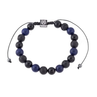 Bracelet Rubber with cord with lapis stones