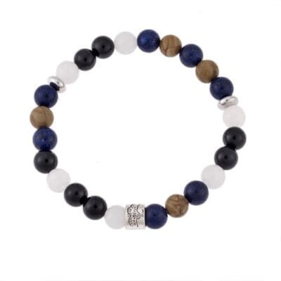 Bracelet Rubber with Onyx, Lapis and Agatis stones