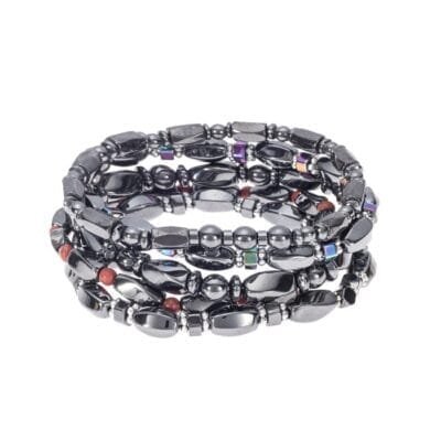 Βραχιόλι Stainless Steel Λάστιχο με πέτρες από Αιματίτη και  Ιάσπις