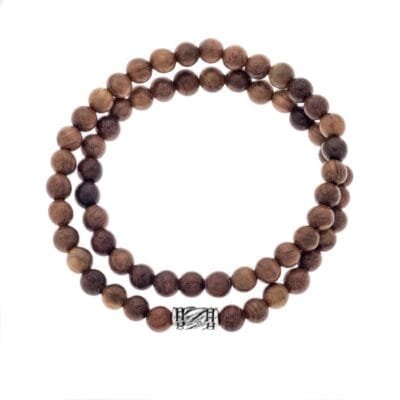 Βραχιόλι Stainless Steel διπλό με λάστιχο και σανδαλόξυλο