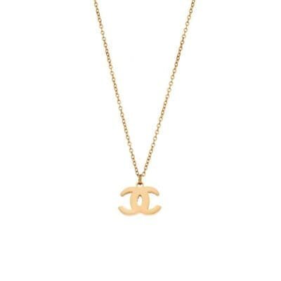 Stainless Steel chain necklace with Chanel logo