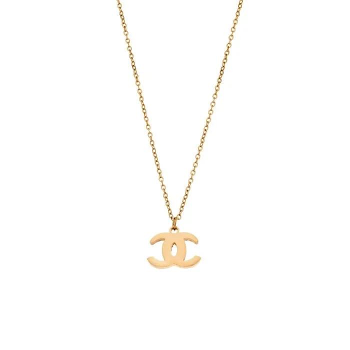 Stainless Steel chain necklace with Chanel logo